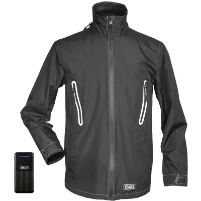 Image of Sealey 5V Heated Rain Jacket Small With Power Bank
