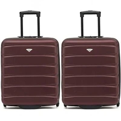 Image of Flight Knight Set of 2 Lightweight Wheel ABS Hard Case Suitcases Cabin Carry On Hand Luggage Approved for Airlines Including British Airways &amp; Maximum Size easyJet Large Bag 56x45x25cm