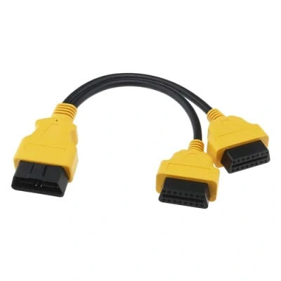 Image of eMagTech OBD2 Extension Cable 16 Pin Male to Female Y Adapter Splitter 30cm OBDII 1 2 Lead for Car Diagnostic Tool