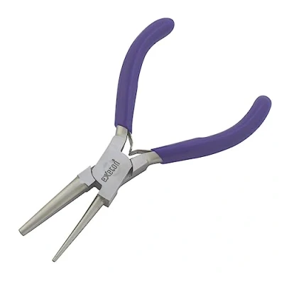 Image of Exeton Jewelry Pliers Tool, Bail Making 6 in 1 Wire Wrapping Multi Step Loop Pliers, Chain Nose, Nylon Jaw Round Nose Beading (Round &amp; Hollow Pliers)