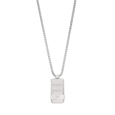Image of Emporio Armani Men&#039;s Stainless Steel Dog Tag Necklace, EGS3078040