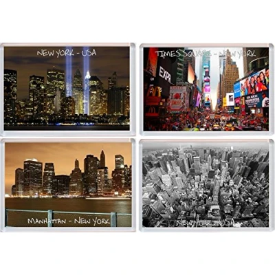 Image of New York USA 4 PACK Jumbo Fridge Magnet/Magnets