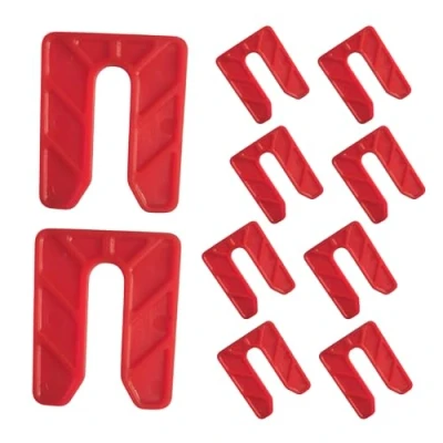 Image of Glazing Supplies Direct 3mm Red U Frame Polypropylene Plastic Horseshoe Shims for Easy Leveling Packers, Construction, Door/Window Frames, Flat Spacers Battens &amp; Dry Lining (300Pcs)