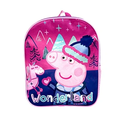Image of PeppaPig Wonderland Children&#039;s Character Premium Backpack School Bag w Side Pocket Boys Girls