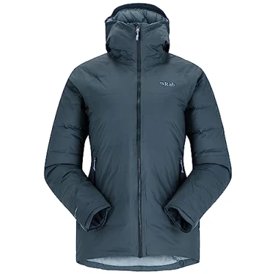 Image of Rab Women&#039;s Valiance Down Jacket Waterproof Windproof Insulator for Climbing, Mountaineering, &amp; Casual Orion Blue 16