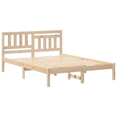 Image of vidaXL with Headboard Brown 120 x 190 cm Solid pine wood