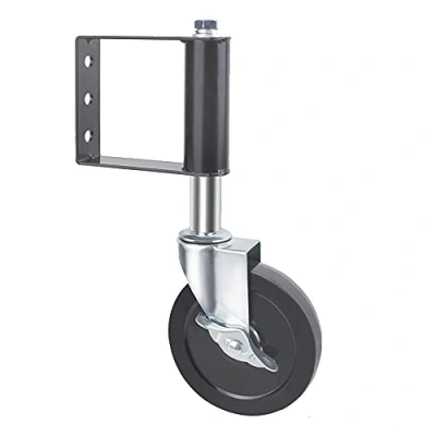 Image of Gate Wheel, 4&quot; Rubber Castor Wheels Spring Loaded Swivel Caster Retractable Heavy Duty 220lbs Load Capacity for Garden Wooden Gate, Yard Fence