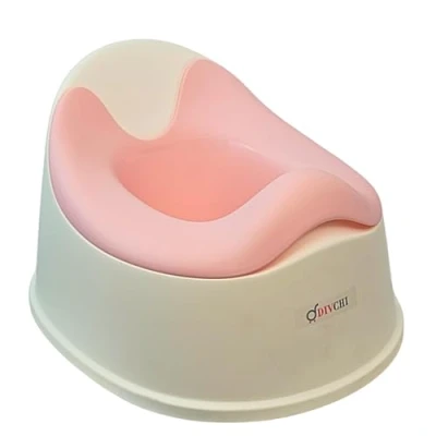 Image of DIVCHI Baby Potty Training Seat for Boys &amp; Girls Toddler Toilet Trainer Chair with Non Slip Base Removable Bowl High Back Rest (Pink 2)