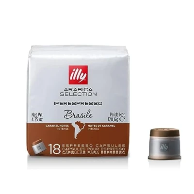 Image of illy Coffee, Luxury Arabica Coffee Selection, iperEspresso Capsules, Brazil, 6 Pack of 18 Capsules