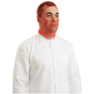 Image of SuperTouch Disposable Balaclava Hood Catering Hair and Beard Cover Box of 100 Red
