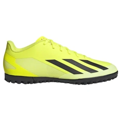 Image of adidas Unisex X Crazyfast Club Turf Boots Sneaker, Solar Yellow/Core Black/Cloud White, 11 UK