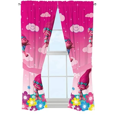 Image of Franco Mfg Trolls Kids Curtain Panel, Set of 2