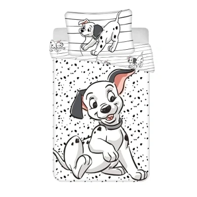 Image of aptex Disney Baby Reversible Bed Linen Set 101 Dalmatian 100 x 135 cm, White