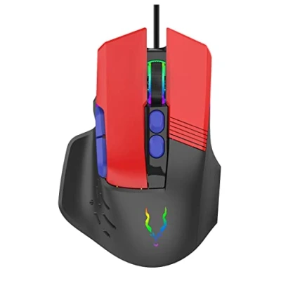 Image of Econo EliteForce 9D Gaming Mouse Wired USB with Optical Switches 8 Programmable Buttons, Adjustable RGB Modes 12000 Dpi for PC/Mac/Laptop Gamer Polling Rate 1000Hz