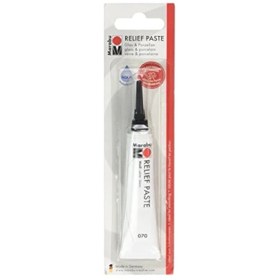 Image of Marabu Relief Paste, White, (Marabu Paste 070, 20ml), 20ml, For Glass Painting, Stained Effect