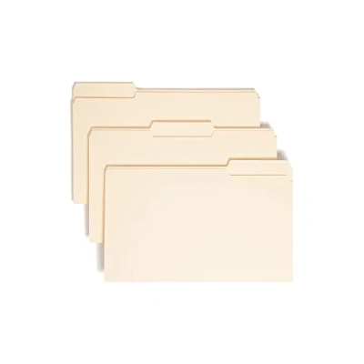 Image of Smead File Folder, 1/3 Cut Tab, Assorted Positions, Legal Size, Manila, 100 per Box (15330)