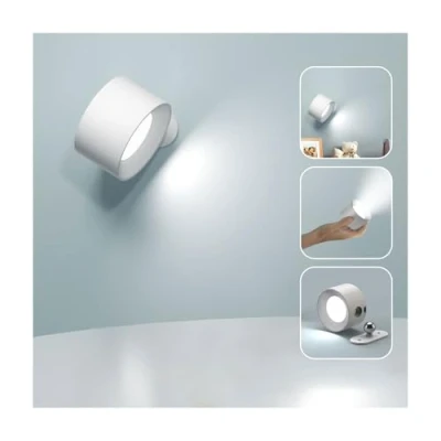 Image of Feallive Modern LED Wall Light, Light Touch Control White/Warm Brightness Mode Rechargeable Battery Spotlights Rotate 360 Magnetic Bedside Lamp