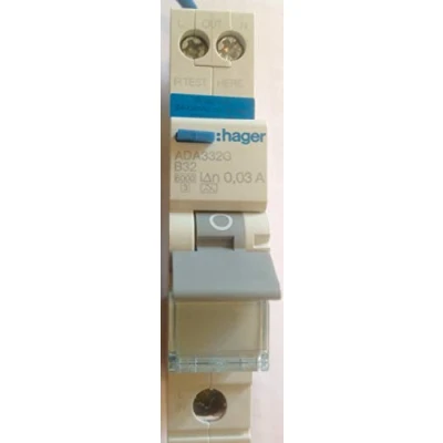 Image of Hager ADA332G B32 Miniature RCBO 32A Type B 30mA 101299