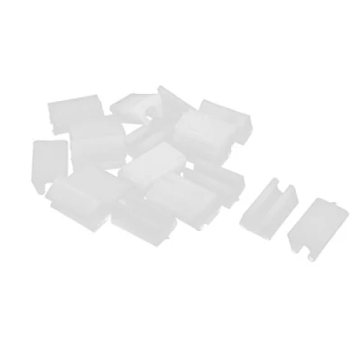 Image of sourcing map Plastic Chair Foot U Shaped Floor Glides Tubing Caps Cover 7mm Dia 20pcs White