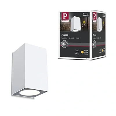 Image of Paulmann 94329 Flame LED outdoor luminaire wall IP44 rectangular incl. 1x3.8W white lamp aluminium 3000K