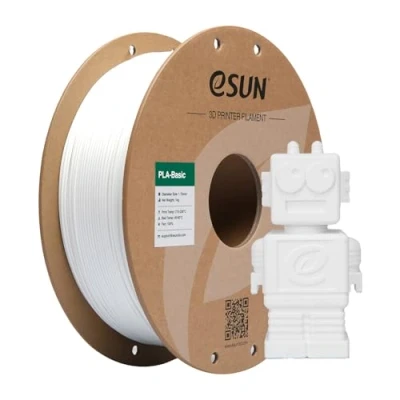 Image of eSUN PLA Filament 1.75mm, Basic 3D Printer Dimensional Accuracy +/ 0.05mm, 1KG Spool (2.2 LBS) Speedy for Printers,White