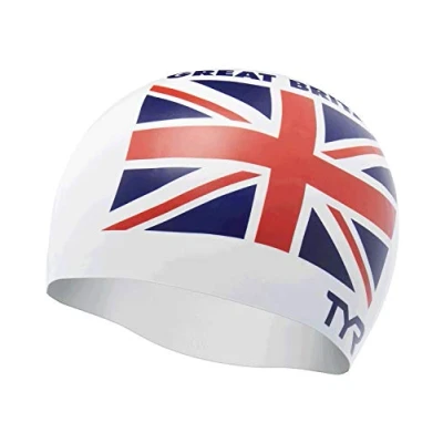 Image of TYR Great Britain Silicone Adult Fit, White