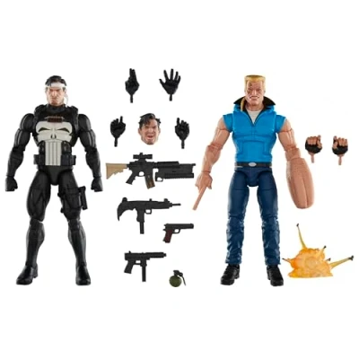 Image of Marvel Legends Series Punisher and Bushwacker, Comics Collectible 6 Inch Action Figures