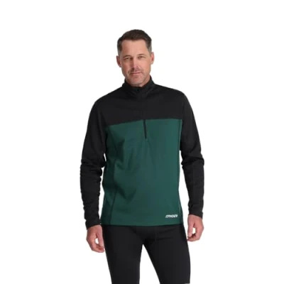 Image of Spyder Men&#039;s Charger 1/2 Zip Hiking Shirt, Cypress Green, L
