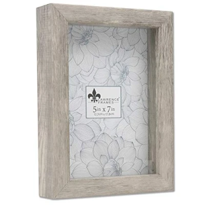 Image of Lawrence Frames Shadow Box Frame, Polystyrene, Natural Gray, 5x7