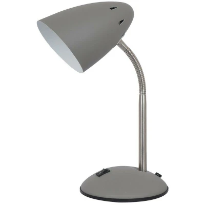 Image of Italux Lighting Modern Table Lamp Grey Satin Finish 1 Light with Sand Shade, E27