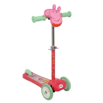 Image of Peppa Pig Mini Go! Tilt 3 Wheel Scooter with Squishle Adjustable Boys and Girls Official Kids for Ages 3+ Toddler Wheeled