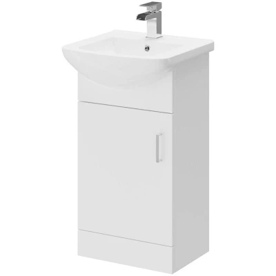 Image of Wholesale Domestic Modena Gloss White 450mm Vanity Unit and Basin with 1 Tap Hole