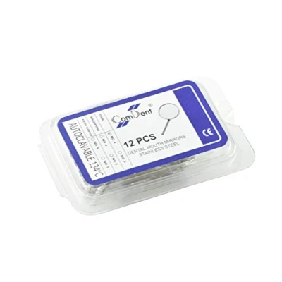 Image of 12 Pack Dental Mouth Mirrors Rear Surface Plane size 4 22mm Examination Autoclavable by Comdent