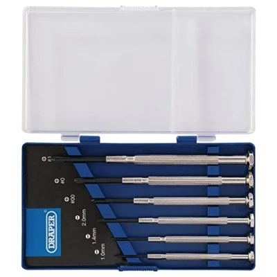Image of Draper Precision Screwdriver Set, 3 x Plain Slot, Cross Slot (6 Piece)