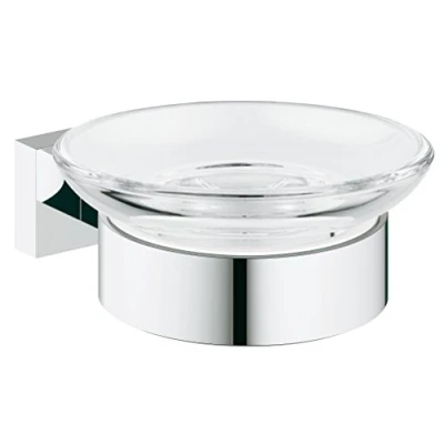 Image of GROHE Essentials Cube New Soap Dish with Holder Chrome 40754001