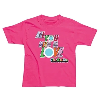 Image of The Beatles Pink T Shirt for Kids (Abbey Road Design), Shirt. Machine Washable Tshirt / Gifts Kids. Girls and Boys&#039; Shirts Genuine Merchandise