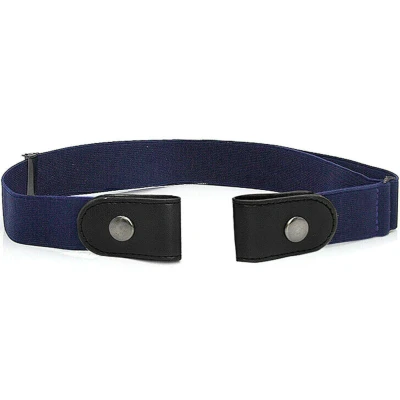 Image of 989Zé ENZO Unisex No Buckle Waist Elasticated Belts Mens Womens Stretch Belt For Jeans Trousers (Navy)