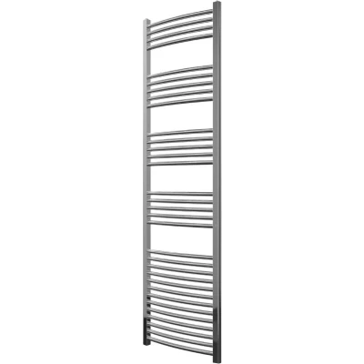 Image of Greened House Chrome Curved Heated Towel Rail 500mm wide x 1800mm high Central Heating Radiator