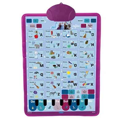 Image of Lexibook JCMAT10FZi1 Frozen Bilingual Educational Poster, Vocabulary, Music, Quiz, M