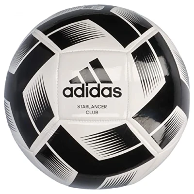 Image of adidas, Starlancer Club Ball, Football, White, Black, 4, Unisex Adult