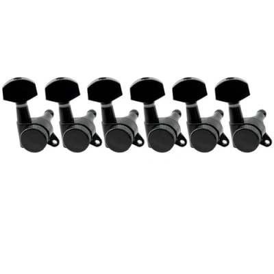 Image of Musiclily Pro 6 inline Guitar Locking Tuners Tuning Pegs Keys Machine Heads Set for Fender Stratocaster Telecaster Electric Guitar, Black