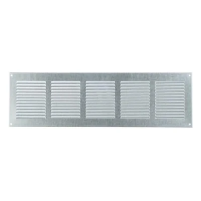 Image of Steinberg14 Galvanised Steel 500x150mm Metal Air Vent Grille Cover with Insect Mesh 20x6 inch Ventilation