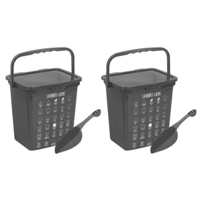 Image of YöL 6L Detergent Powder Storage Box Laundry Washing Machine Tablet Container with Lid &amp; Scoop Set of 2