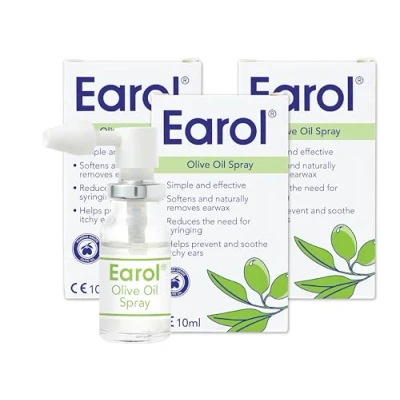 Image of Earol Olive Oil Ear Wax Removal Spray Clinically Proven Reduces Need for Syringing Metered Dose 3 Pack of 10ml Bottle, (Pack 3)