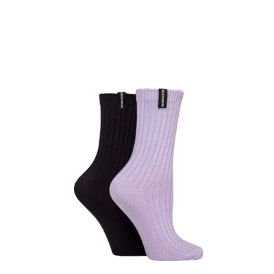 Image of Women&#039;s 2 Pair Glenmuir Light Cushioned Bamboo Boot Socks Lilac / Navy 4 8