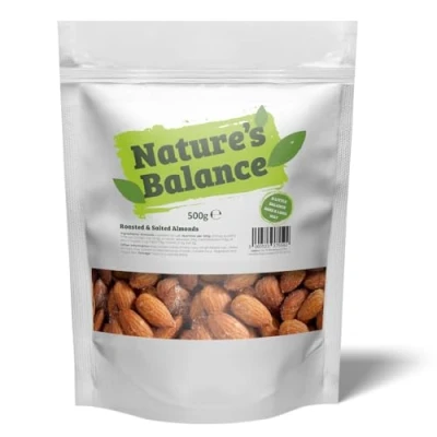 Image of Natures Balance Roasted and Salted Almonds Source of Fibre Vitamin E 500g