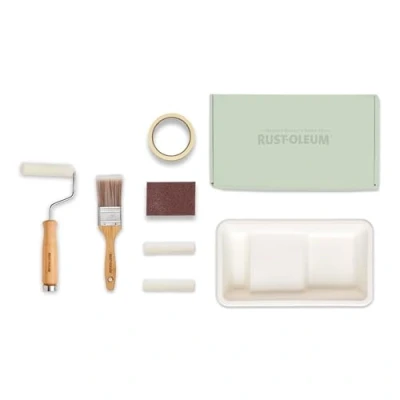 Image of Rust Oleum Ready to Roll Eco Paint Kit (Small) Bathroom Tile Gloss Fresh Greens