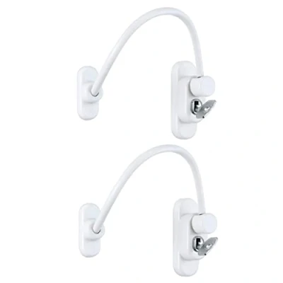 Image of Window door cable limiter security lock children baby safe for public and commercial applications at home with wrenches.