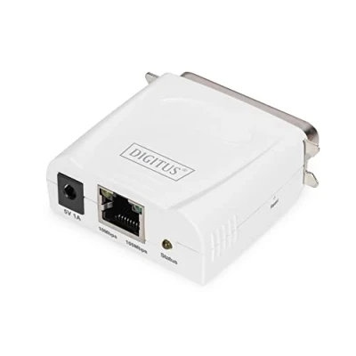 Image of DIGITUS fast Ethernet print server., white, DN 13001 1