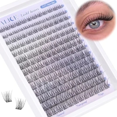 Image of Natural Individual Eyelashes Wispy Cluster Lashes Eyelash Extensions 168pcs 8 16mm C Curl DIY Lash Soft Thin Band by ALICE
